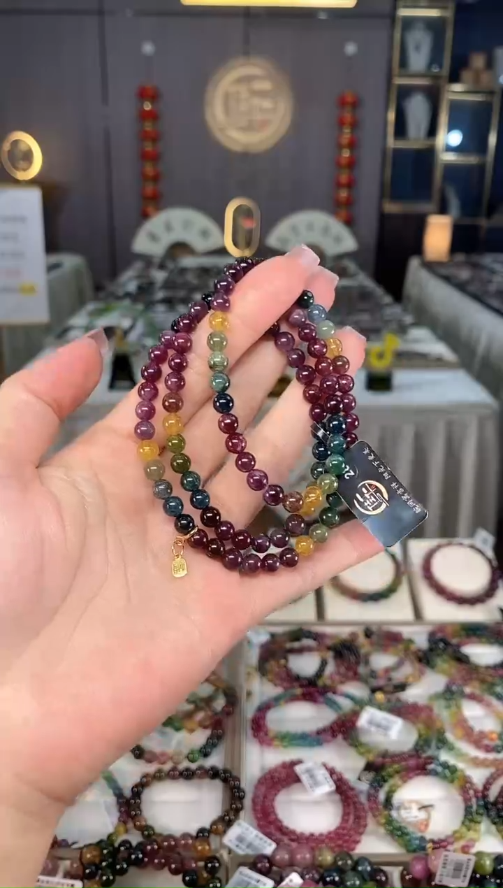 未镶嵌老矿碧玺三圈手串5mm+碧玺hon多样性发货一条