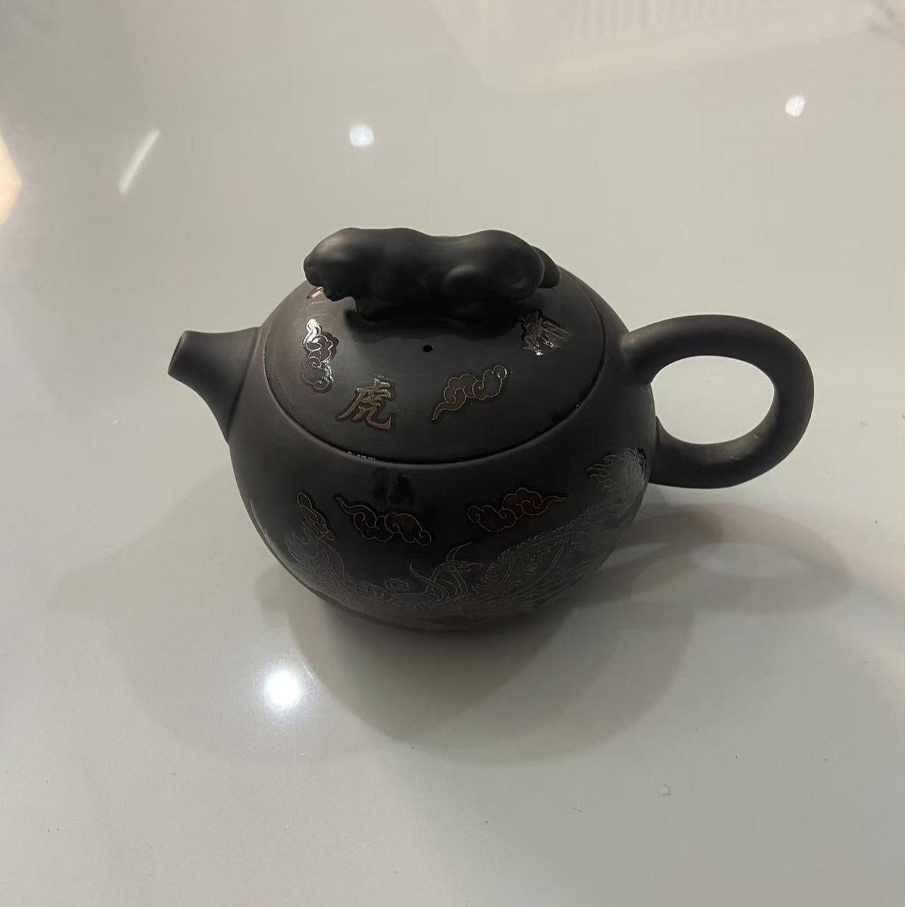 【闪购商品】Z深井老紫泥龙凤虎啸（遇热变色）西施壶
