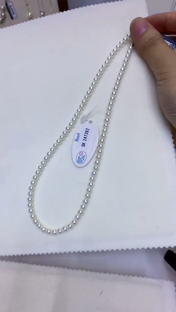 银S925镶嵌海水珍珠饰品4.5-5rose满珠链带大证