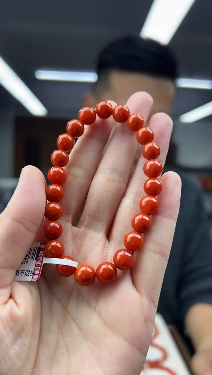 未镶嵌手链南红玛瑙A1瓦西料南红手串8mm