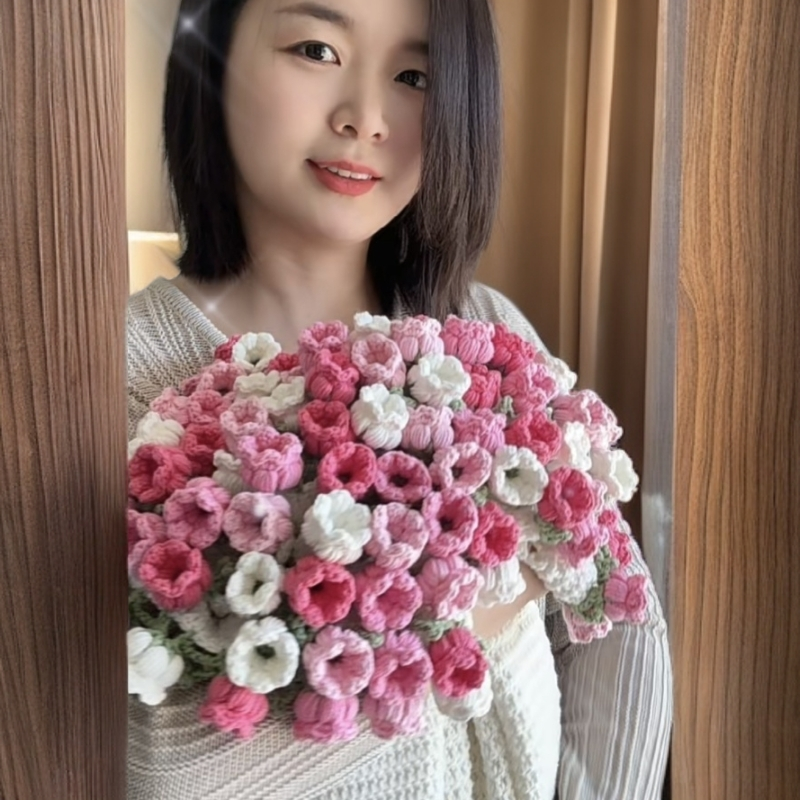 【玄妹专属材料包】雪妃尔毛线手工diy花束毯子材料包钩铃兰玫瑰毯