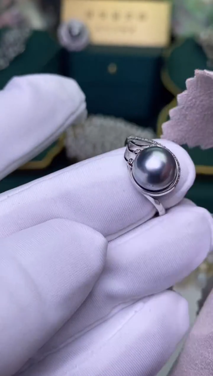 【闪购商品】海水珍珠戒指银S925镶嵌9-10