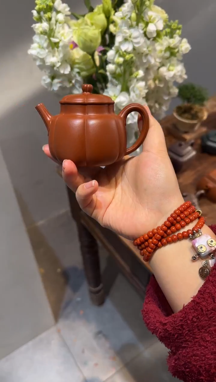 茶壶紫砂用****8繁花 朱泥