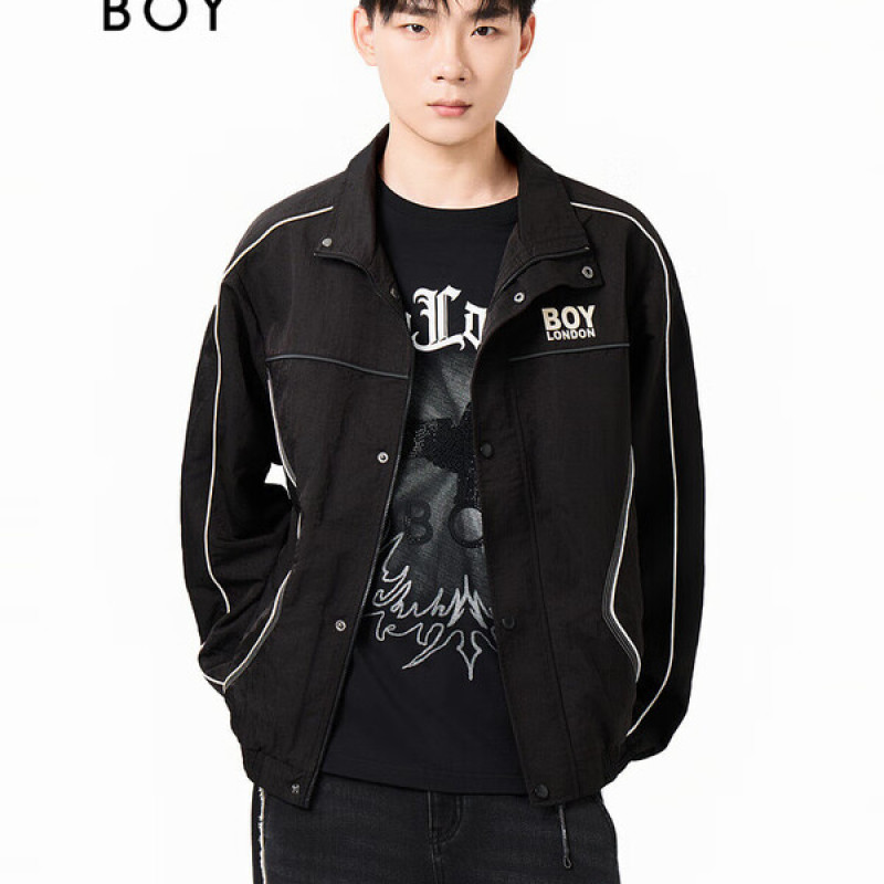 BOYLONDON秋季新品男女同款休闲运动潮流时尚宽松印花外套N23062