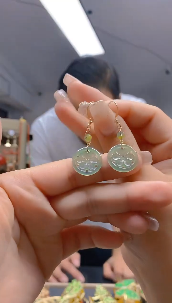 【闪购商品】翡翠耳饰合金273翡翠耳钩