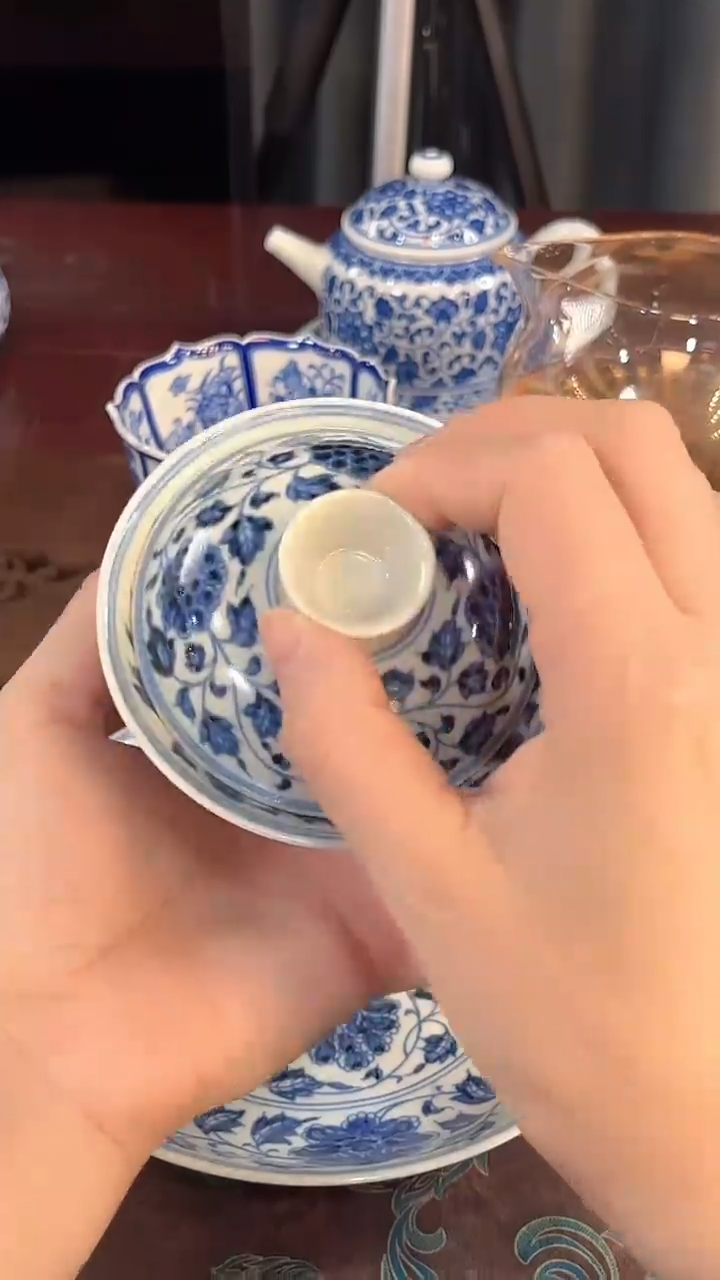 镹曰陶手工手绘柴窑茶具新品盖碗