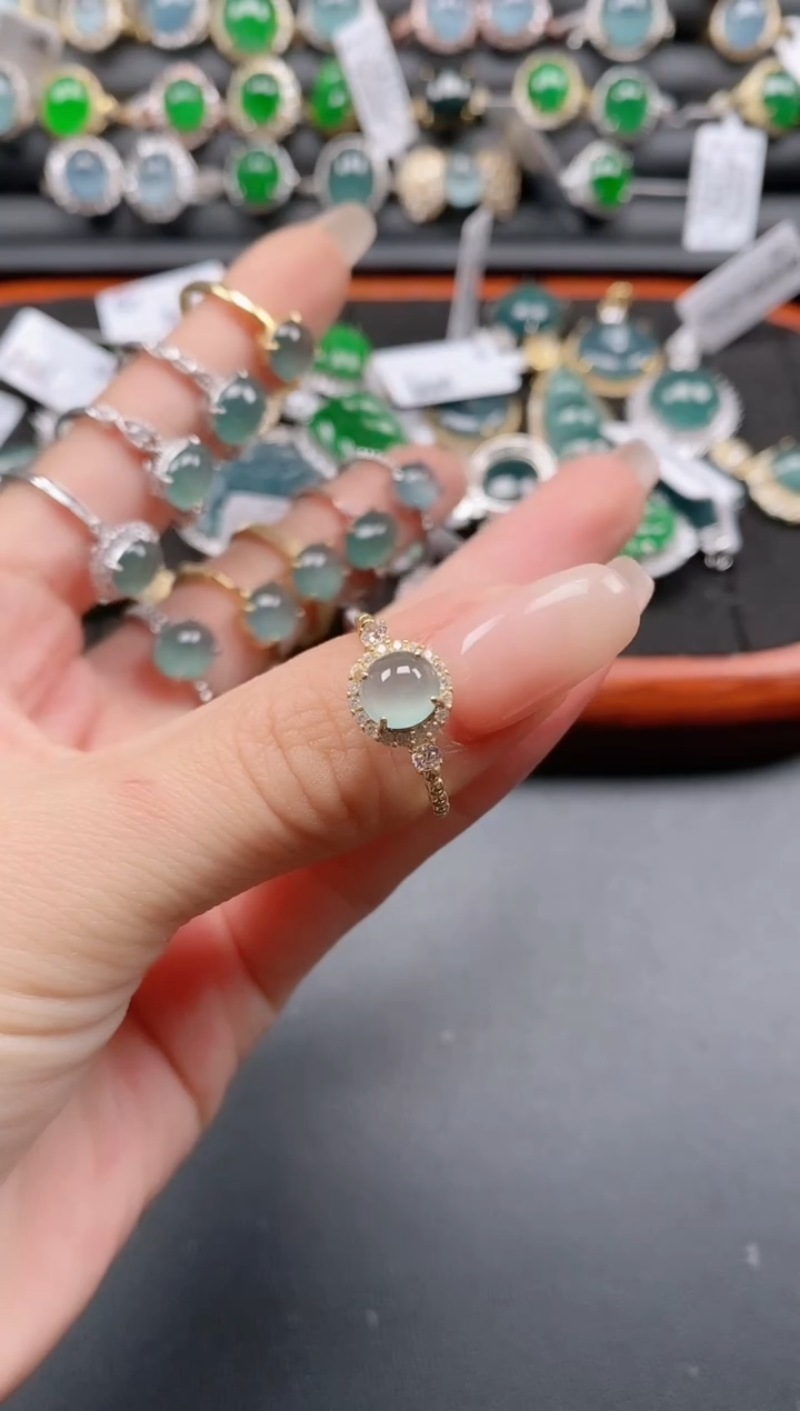 银S925镶嵌戒指翡翠111