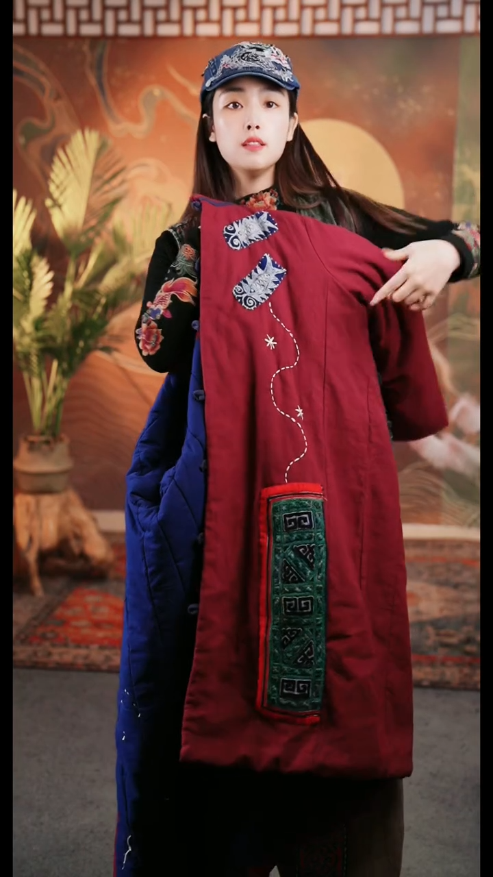 红色棉服款式699