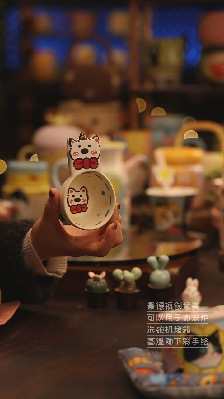 陶瓷景德镇可爱陶瓷釉下彩绘设计师款