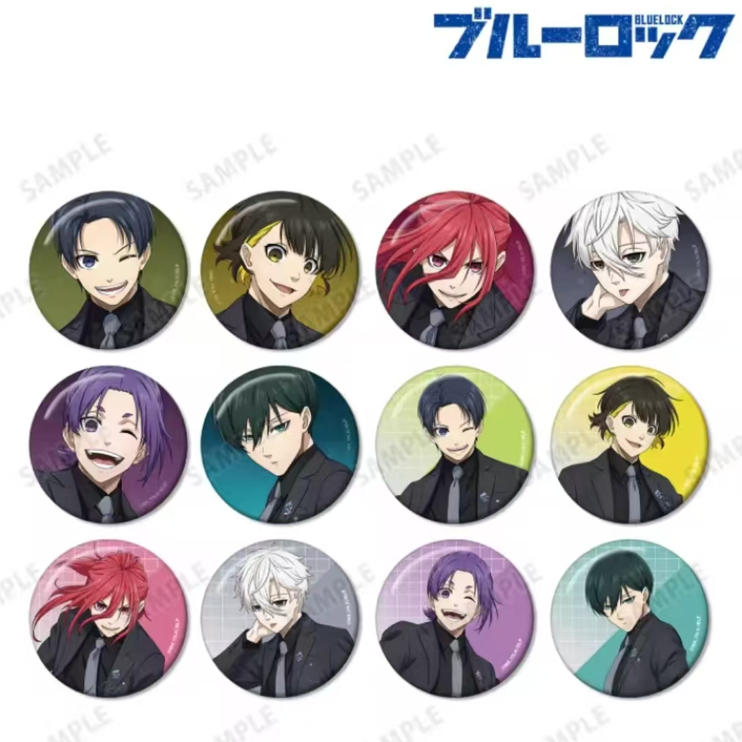 蓝锁盒配 黑色西服普闪吧唧 盲盒默认代拆 收藏潮玩