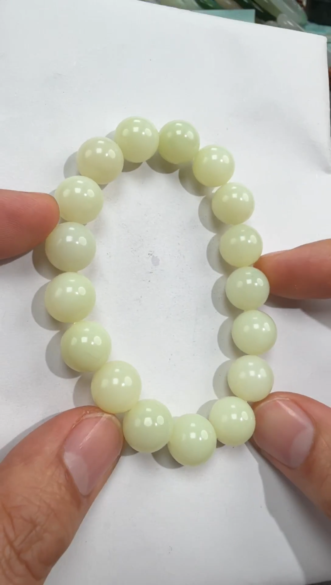 未镶嵌手链和田玉男***脱和田玉经典圆珠手串