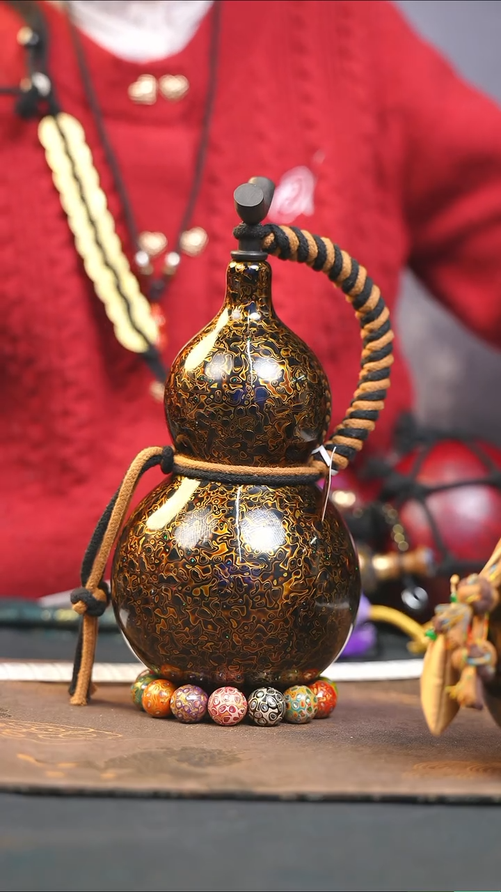 【闪购商品】WY151漆艺酒葫芦不包手串及旋转底座