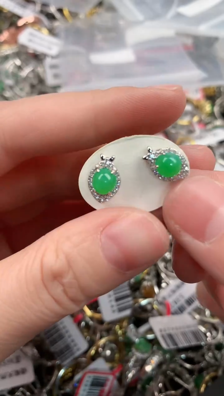 银S925镶嵌戒指翡翠10   1