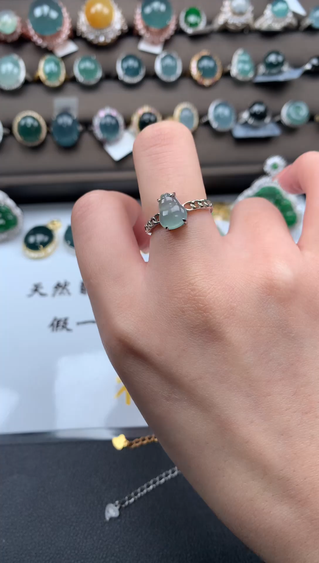 【闪购商品】翡翠戒指银S925镶嵌412421