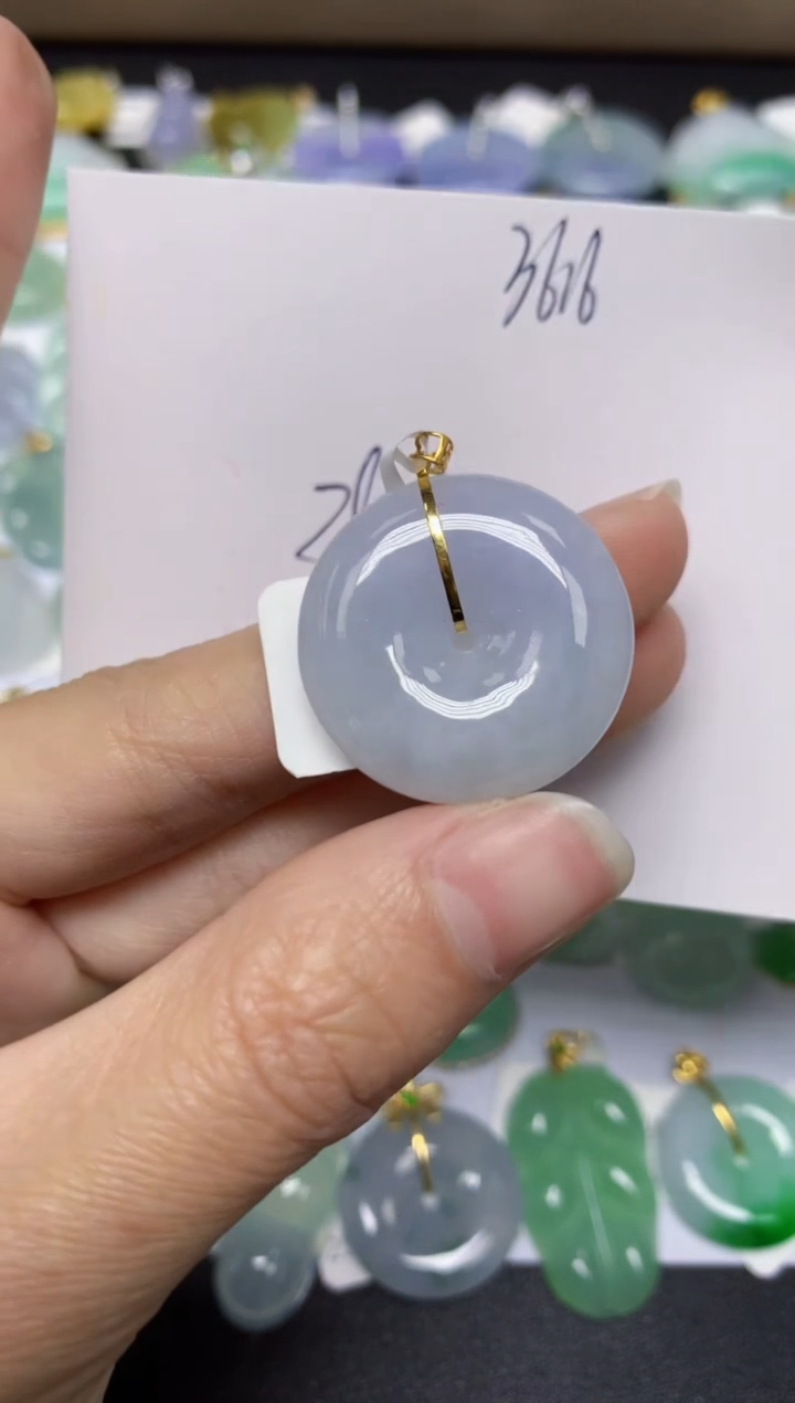 【闪购商品】翡翠颈饰18K金镶嵌 天然翡翠A货