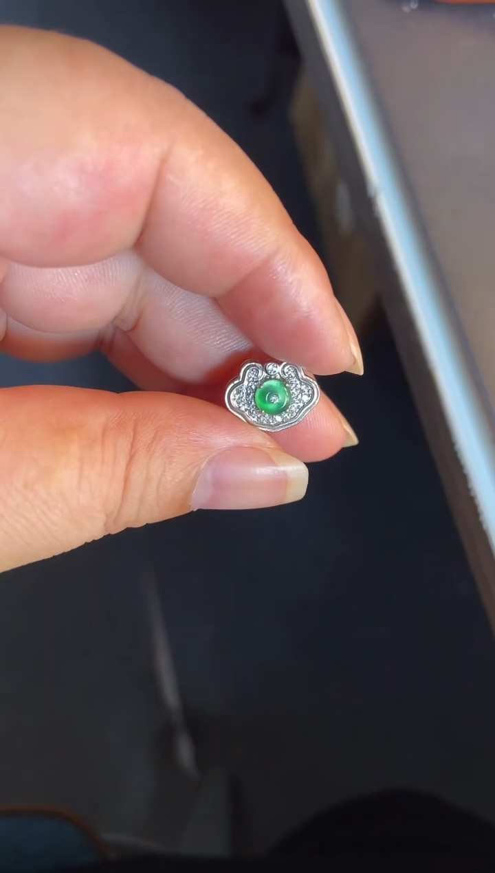 吊坠(不含链)银S925镶嵌翡翠1