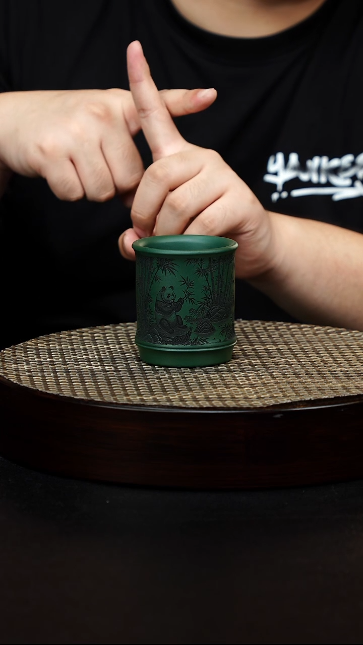 茶壶紫砂竹节杯 苏门答腊青