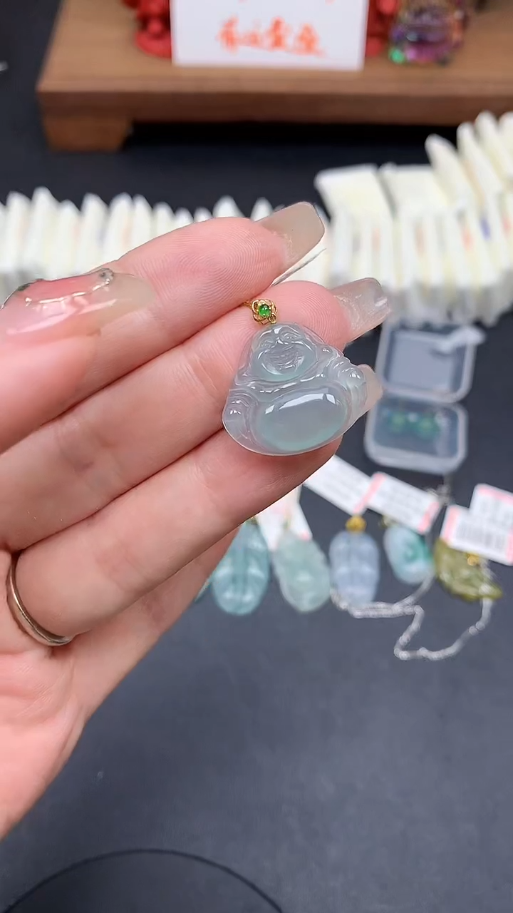 【闪购商品】翡翠吊坠(不含链)18K金镶嵌MS155967