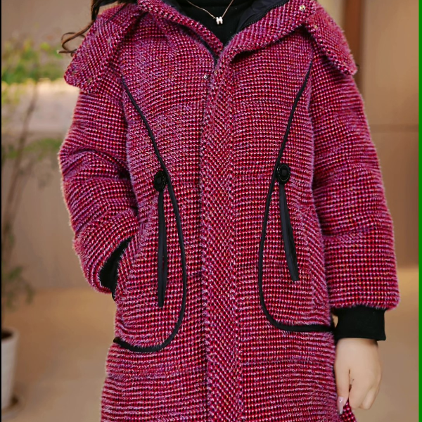 大码雪尼尔绒外套棉服保暖连帽加厚冬装女士宽松洋气百搭SXE-5829