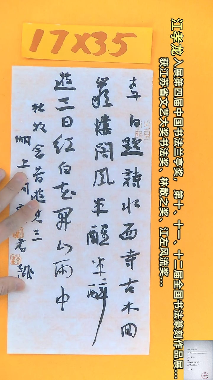 【闪购商品】书法江孝龙书法作品念惜游其三17*35