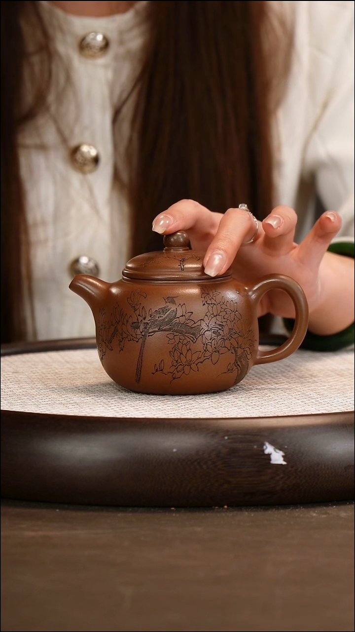 茶壶紫砂阿*【张杏娟】龙潭紫泥 匏尊 300cc