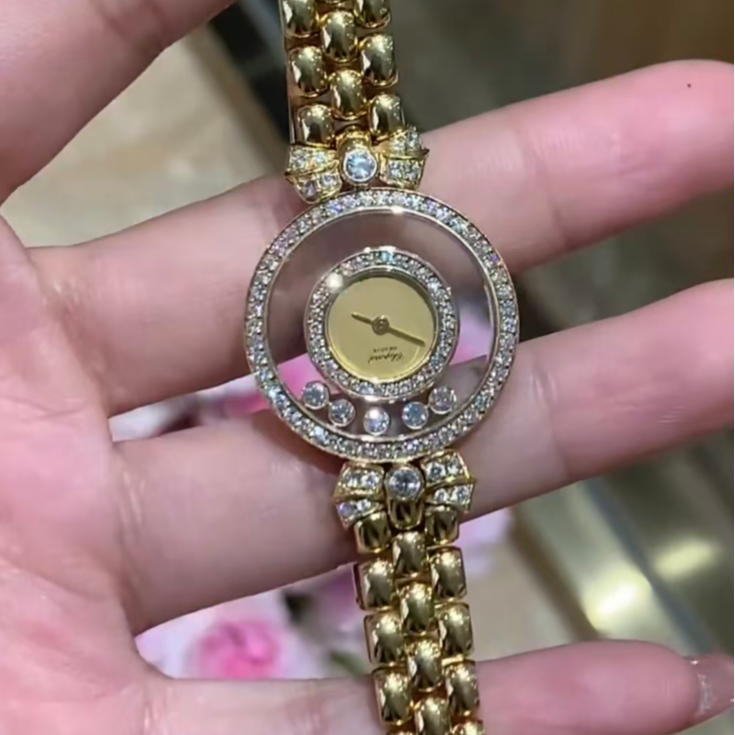 99新 Chopard/萧邦 小花6枫 快乐满天星蝴蝶结钻石款25mm