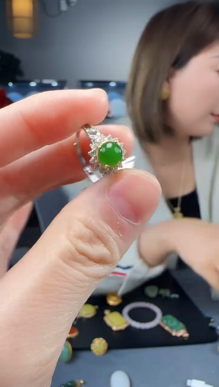 【闪购商品】和田玉戒指银S925镶嵌1