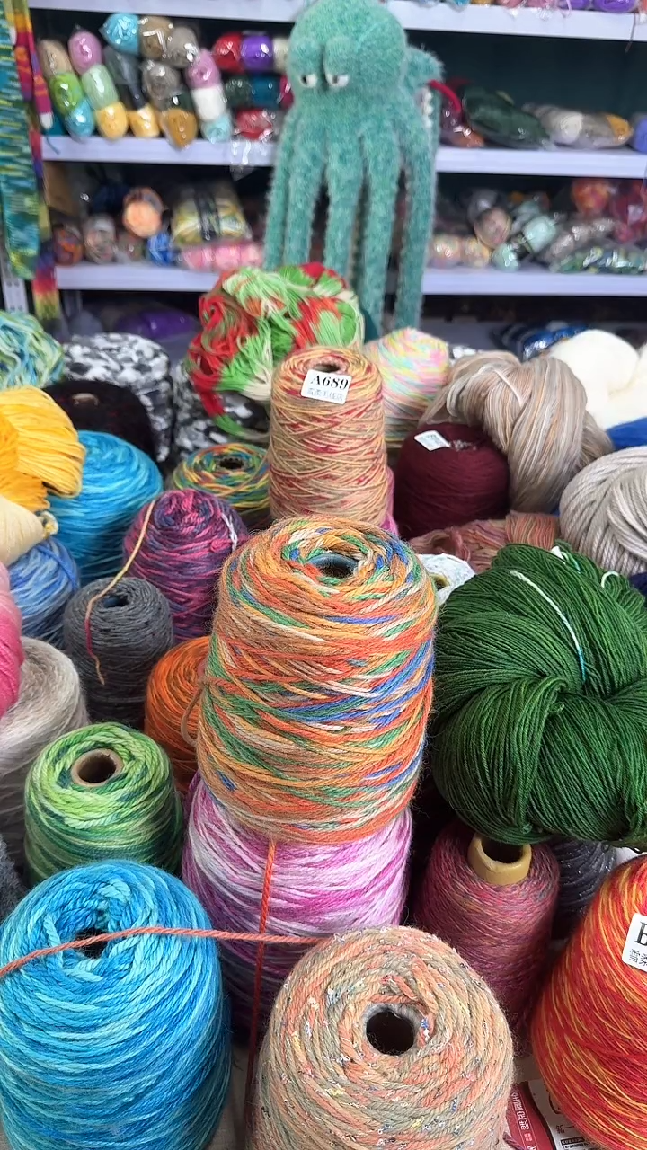 羊毛美***忆羊驼羊毛桔蓝色羊驼段然 1.25斤桶装