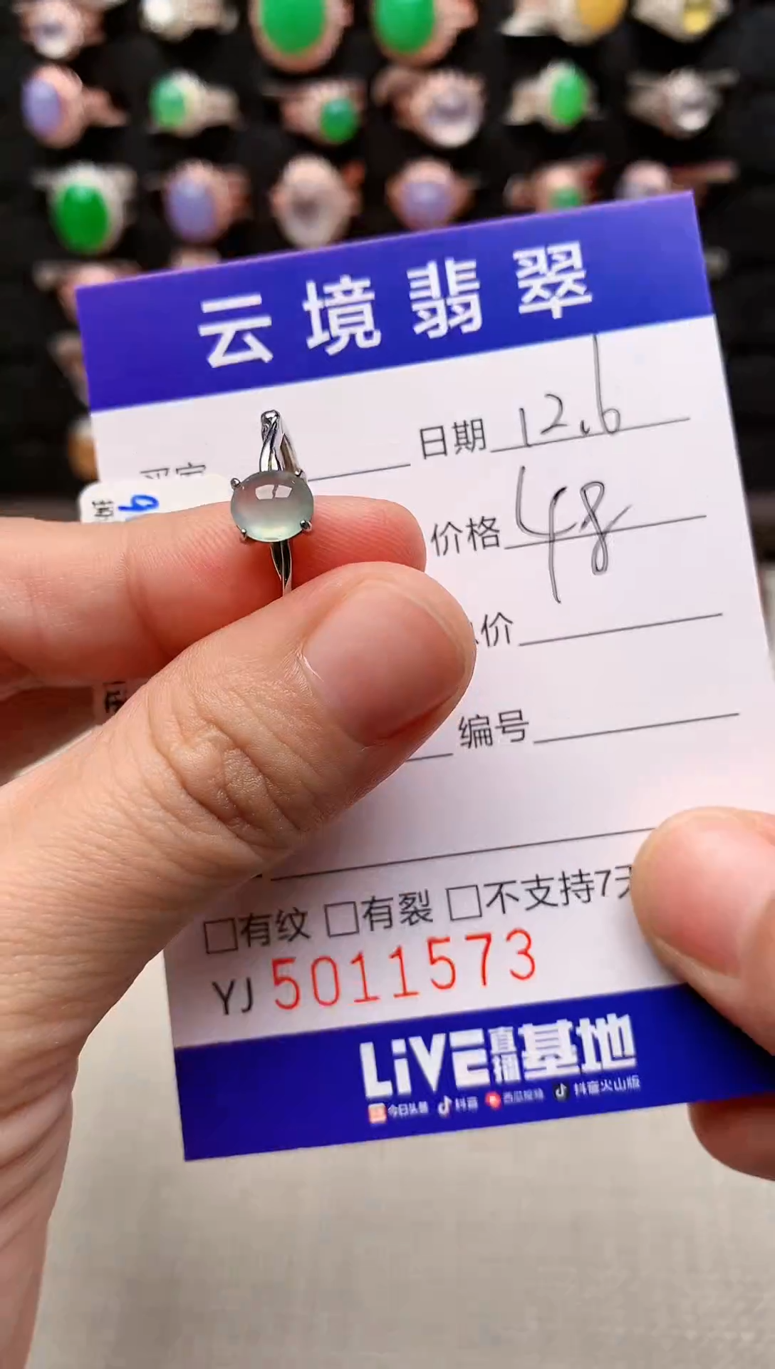 银S925镶嵌戒指翡翠1576
