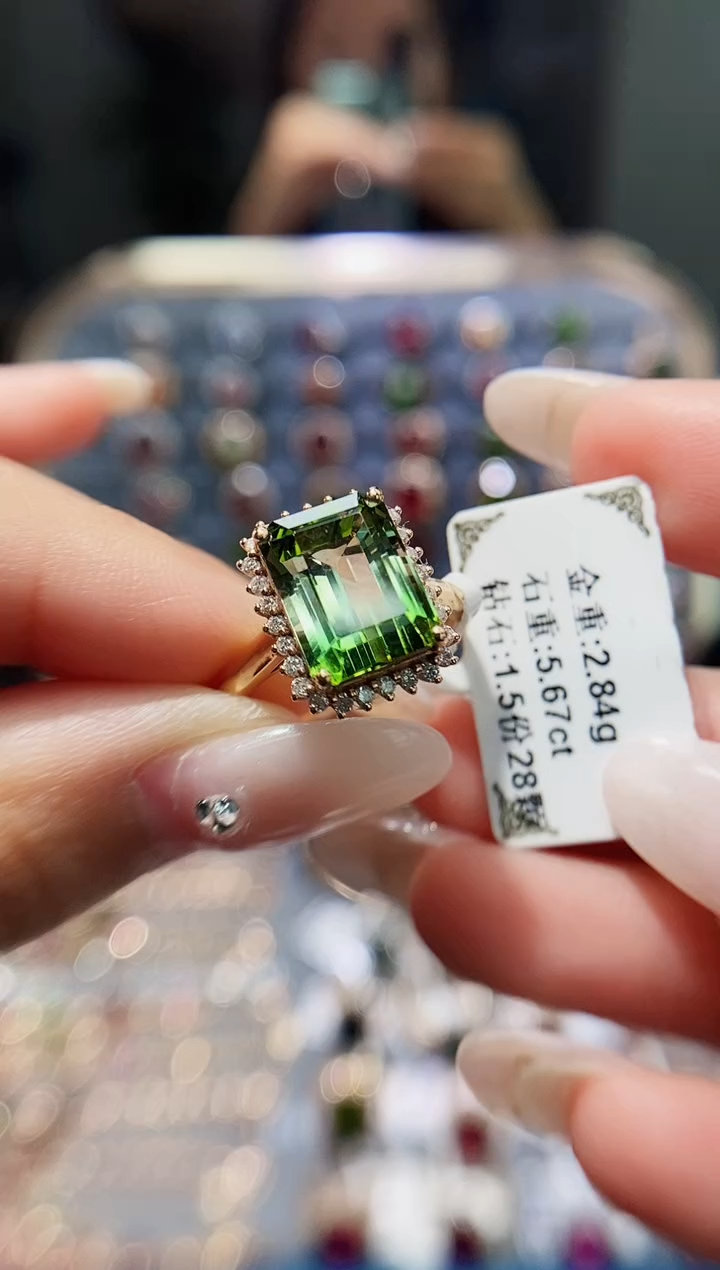 【闪购商品】碧玺戒指18K金镶嵌5.67.
