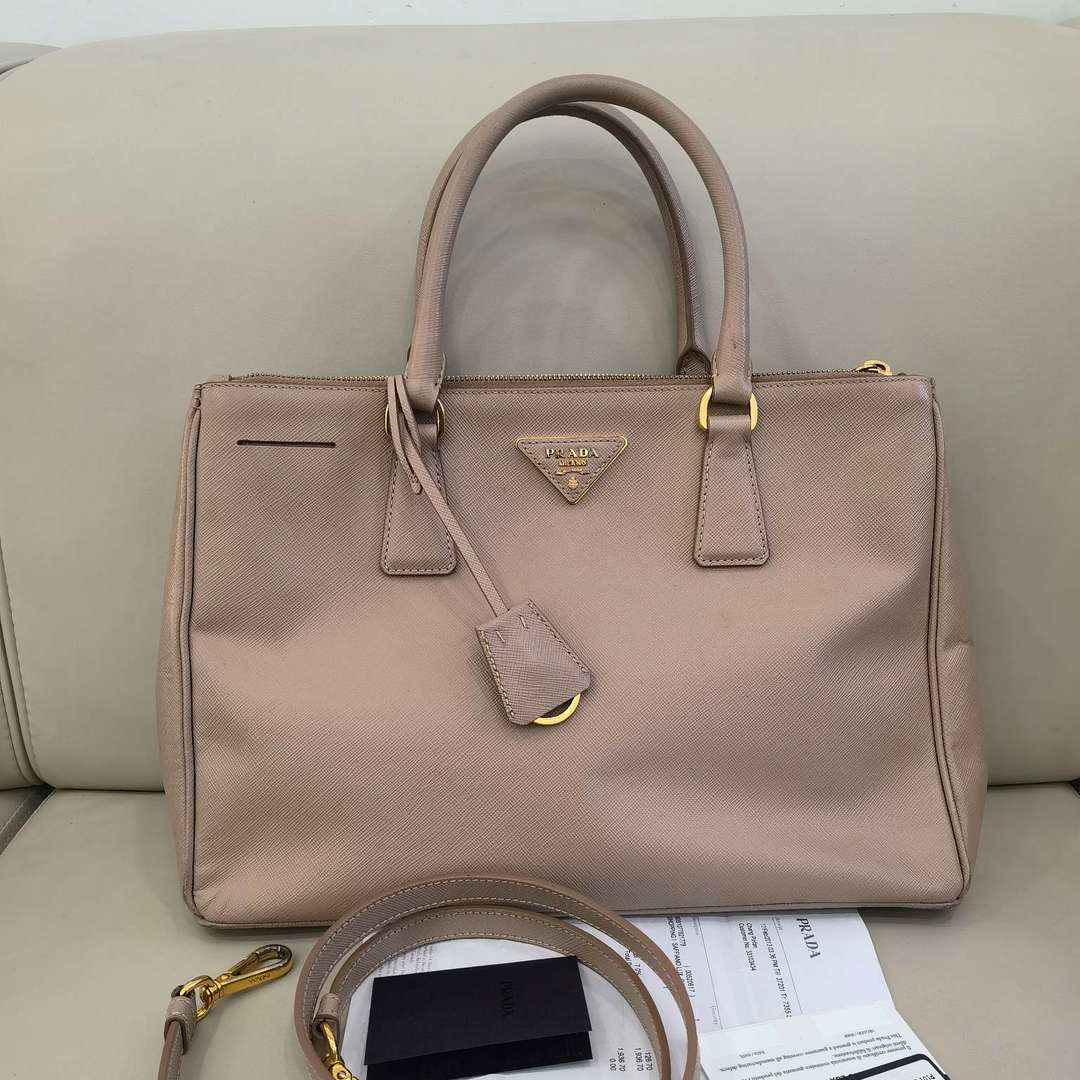 95新 Prada/普拉达 普拉达杀手包大号粉色 单肩包 12308219