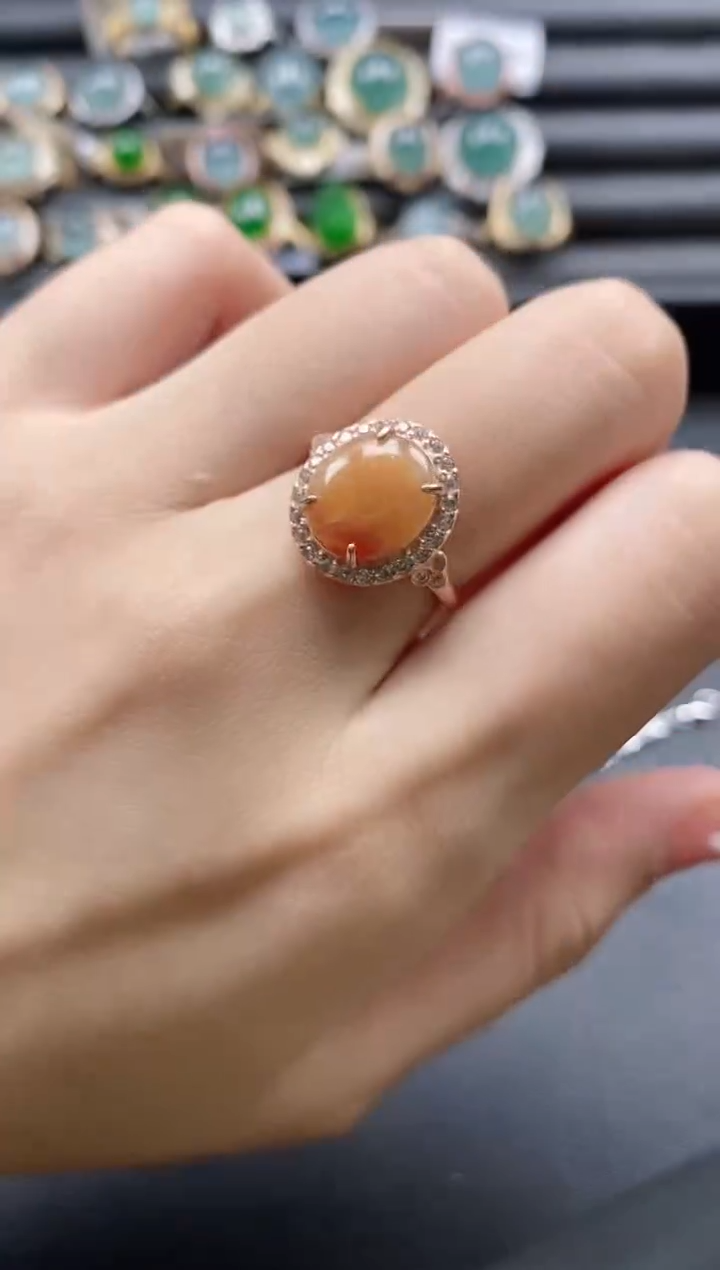 【闪购商品】翡翠戒指银S925镶嵌54511