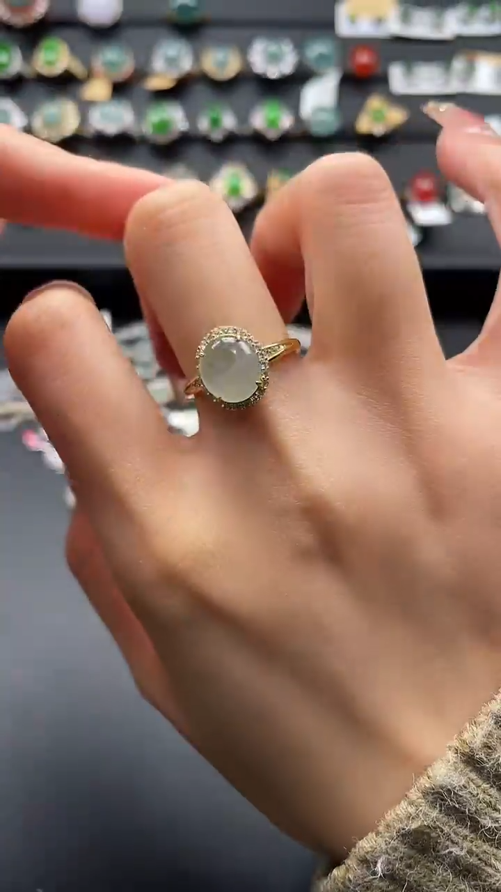 【闪购商品】翡翠戒指银S925镶嵌67457654