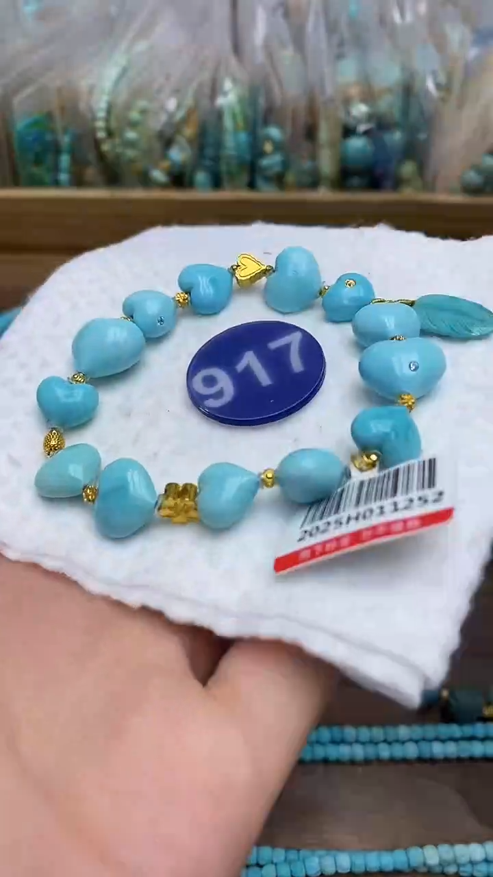 【闪购商品】绿松石手串18K金镶嵌917