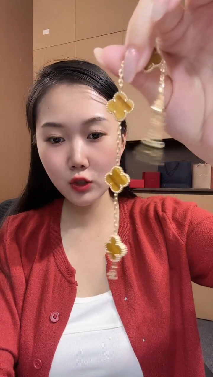 【闪购商品】木变石（虎睛石）手链18K金镶嵌黄色k黄，五花手链GHJ