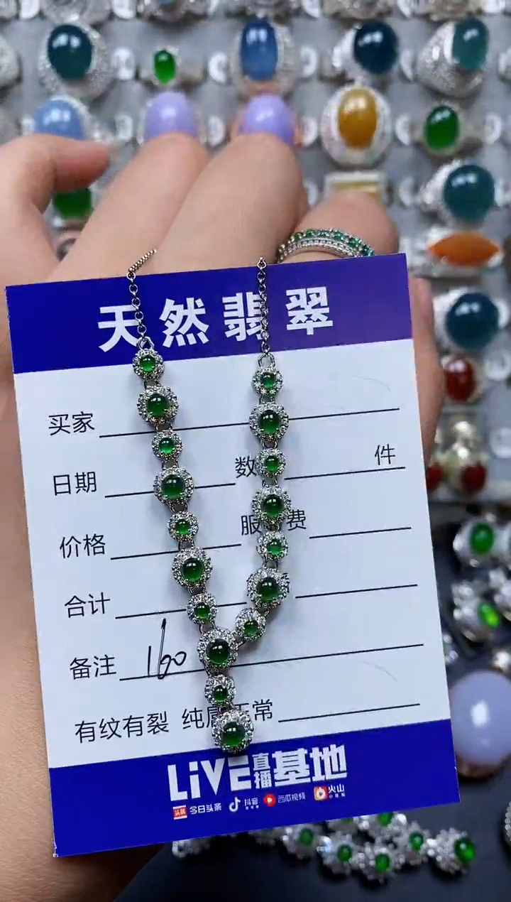 【闪购商品】翡翠颈饰银S925镶嵌0160