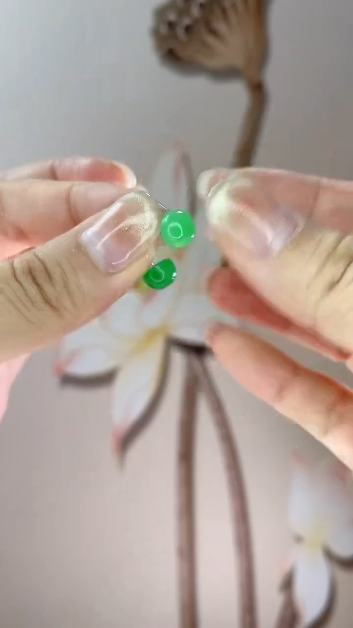 【闪购商品】翡翠耳饰银S925镶嵌耳钉E3