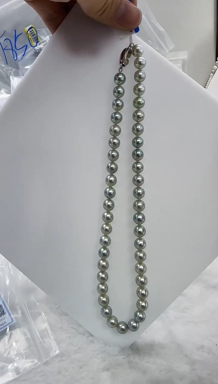 【闪购商品】海水珍珠DA银S925镶嵌t948 灰珠串8