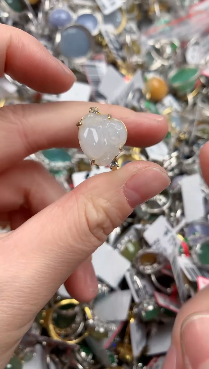 银S925镶嵌戒指翡翠888    3