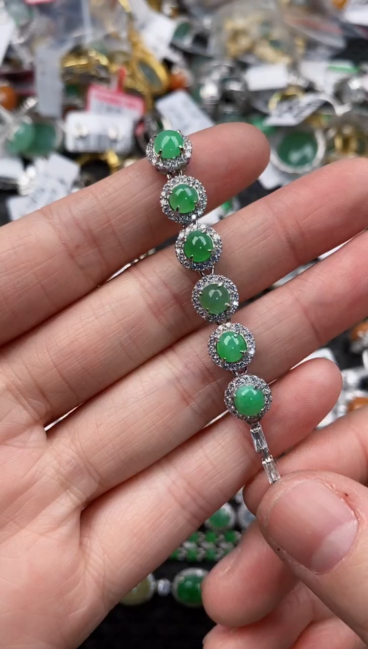 银S925镶嵌戒指翡翠10               6