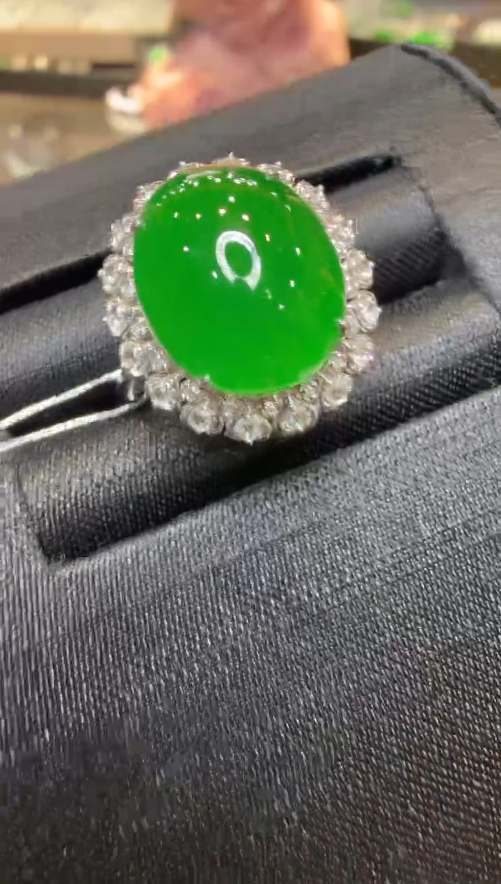 18K金镶嵌戒指翡翠多样性团购发一件