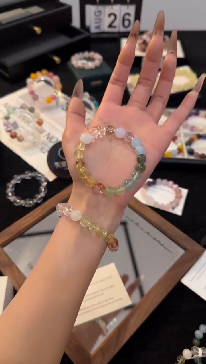 未镶嵌手链水晶五行多宝x3339