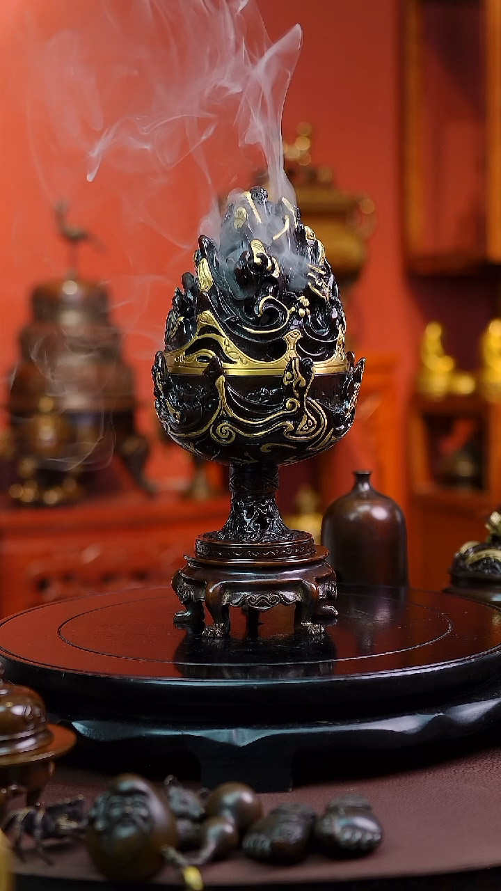 【闪购商品】带底座博山熏香炉           