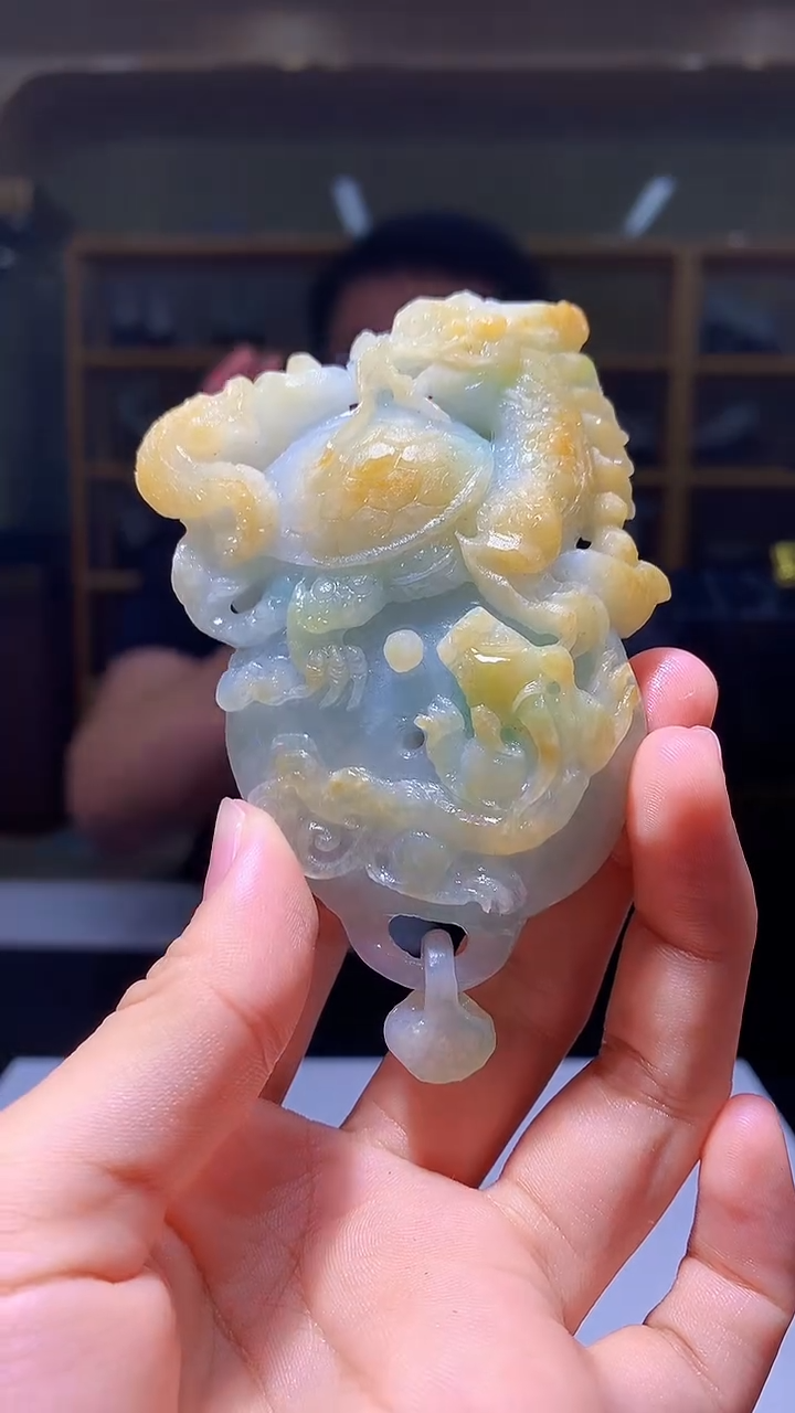 定制翡翠未镶嵌千*V1034hm-毛货挂件赠珠链