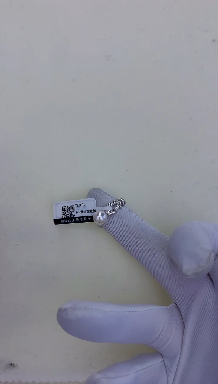 银S925镶嵌饰品海水珍珠设计款戒指