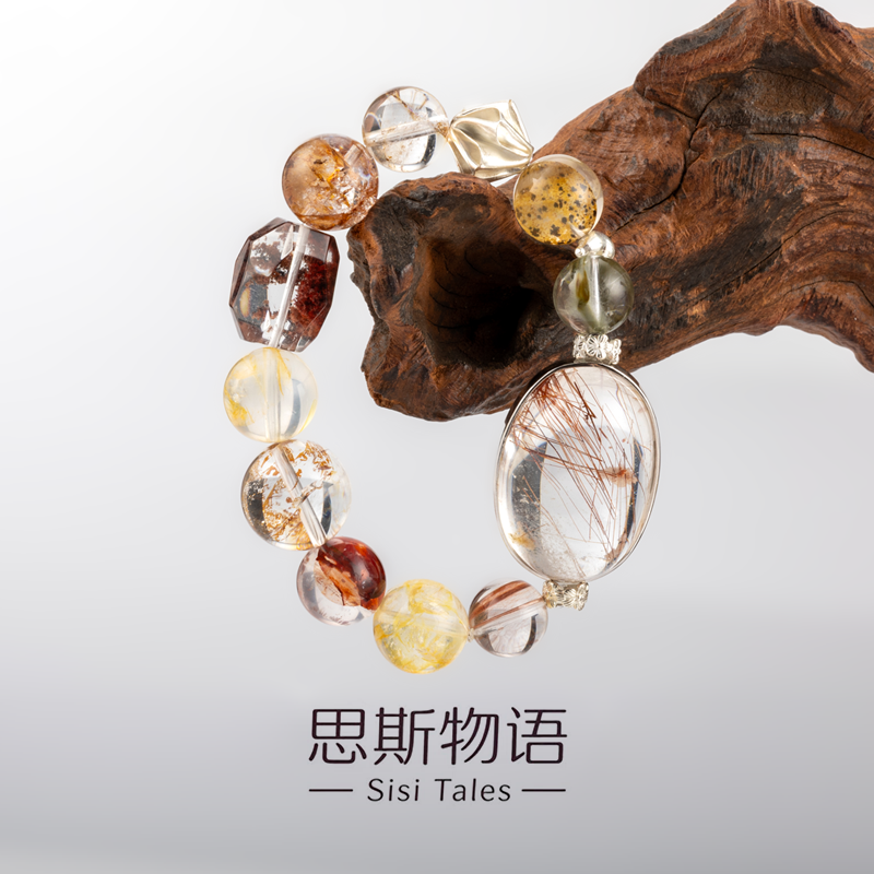 思斯原创 孤品设计 SP1189一物一拍 幽灵串发小树胶花S925银水晶