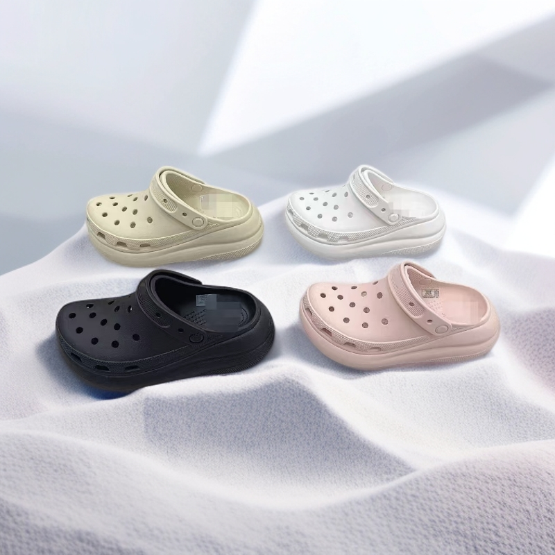 泡芙系列（增高5.2CM）洞洞鞋女2025新款春夏季休闲情侣透气软底