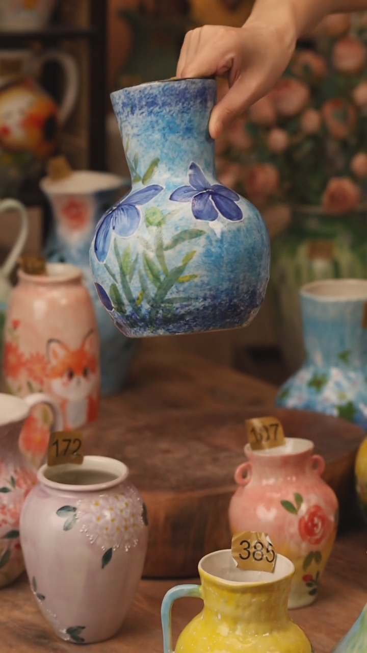 陶瓷景德镇设计师手作花器摆件侘寂风431