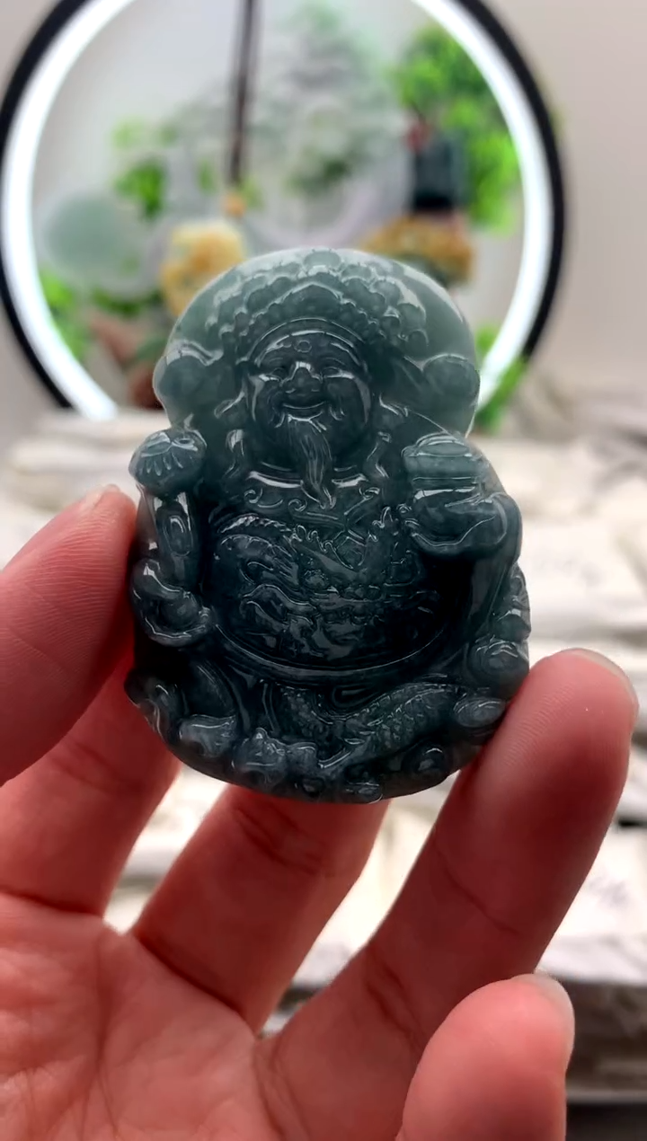 【闪购商品】翡翠颈饰未镶嵌财神【品质一般能接受再拍】