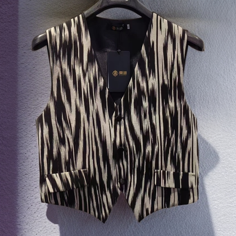 【艾德莱斯】拼接款西装马甲百搭款